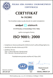 Certyfikat dla andpol elektronik